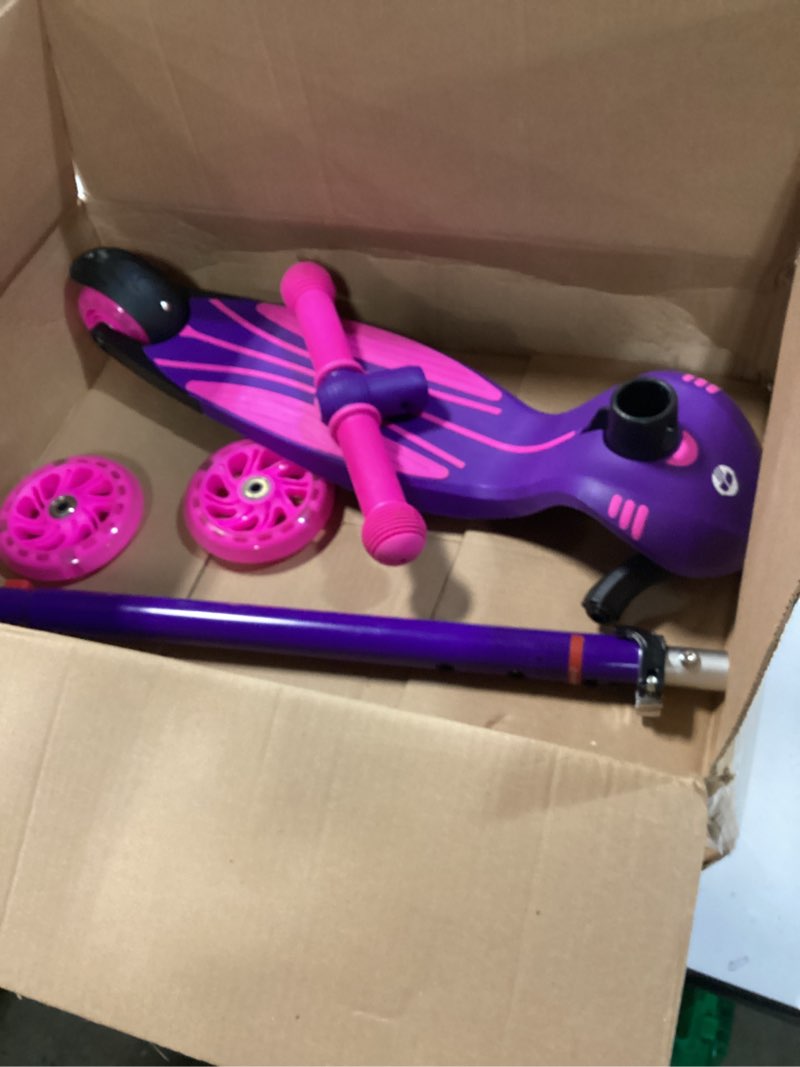 Condition photo showing Good Condition for Gotrax KS1 Kids Kick Scooter, LED Lighted Wheels and 3 Adjustable Height Handlebars, Lean-to-Steer & Widen Anti-Slip Deck, 3 Wheel Scooter for Boys & Girls Ages 2-8 and up to 110 Lbs Purple