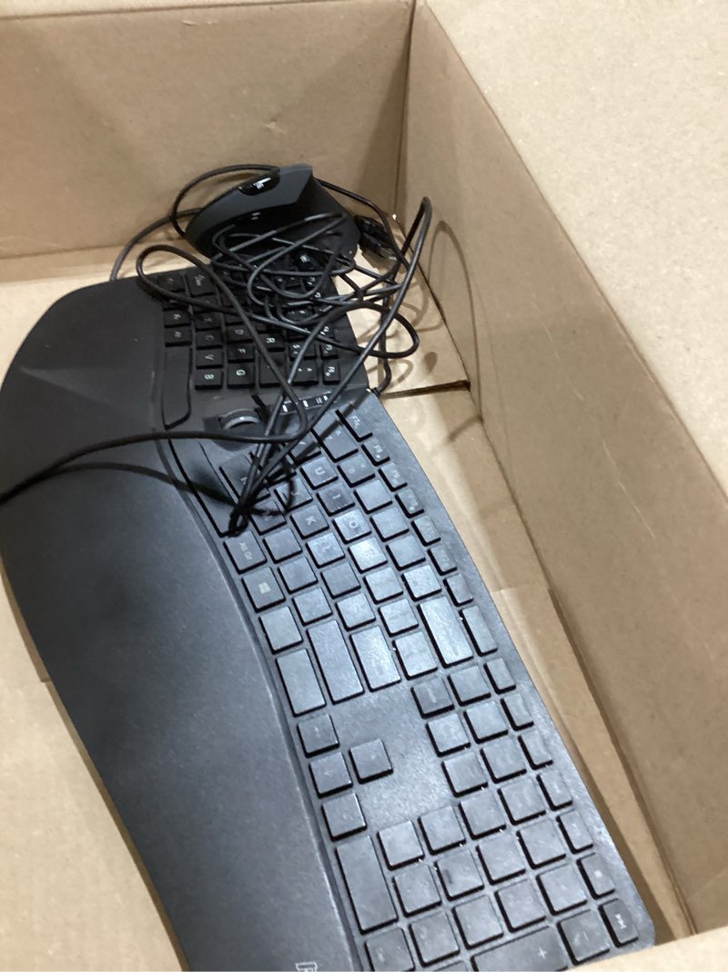 Condition photo showing As Is for Perixx Periduo-505, Wired USB Ergonomic Split Keyboard and Vertical Mouse Combo with Adjustable Palm Rest and Short Tactical Membrane Keys, US English Layout