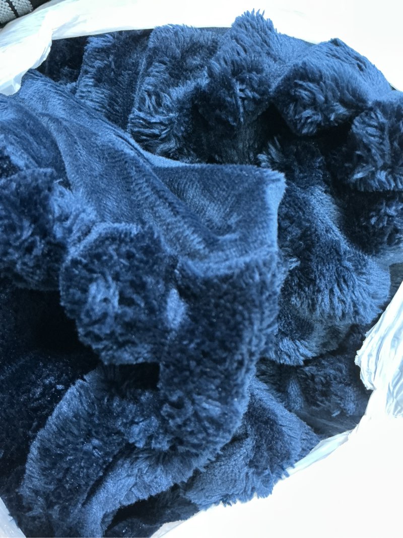 Condition photo showing As Is for bedelite fleece twin comforter set -super soft & warm fluffy navy blue bedding, luxury fuzzy heavy bed set for winter with 1 pillow case navy blue twin