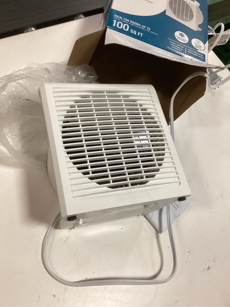 Condition photo showing As Is for Utilitech Up to 1500-Watt Utility Fan Compact Personal Indoor Electric