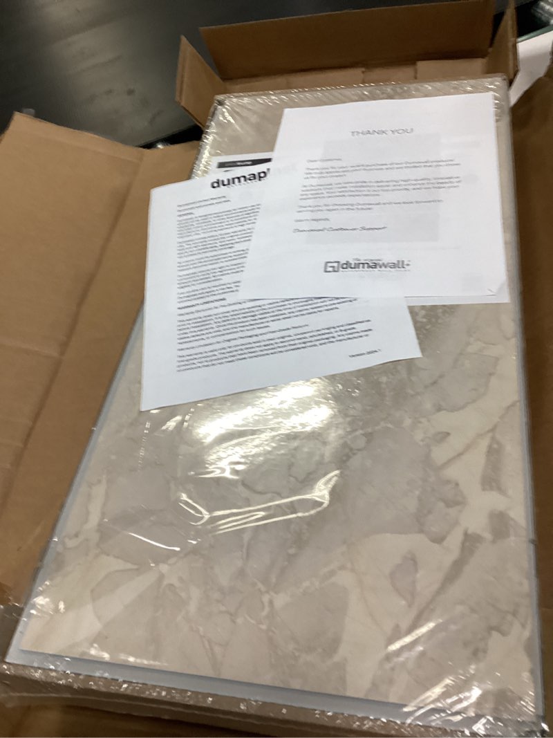 Condition photo showing Good Condition for Dumawall+ Waterproof Wall Tiles, Easy-to-Install, Tongue & Groove System, UV Resistant, Strong & Durable | No Grouting, Cut with Hand Tools, Barcelona Polished Marble Barcelona Polished Marble 16 Pack: 11.81" x 23.62"