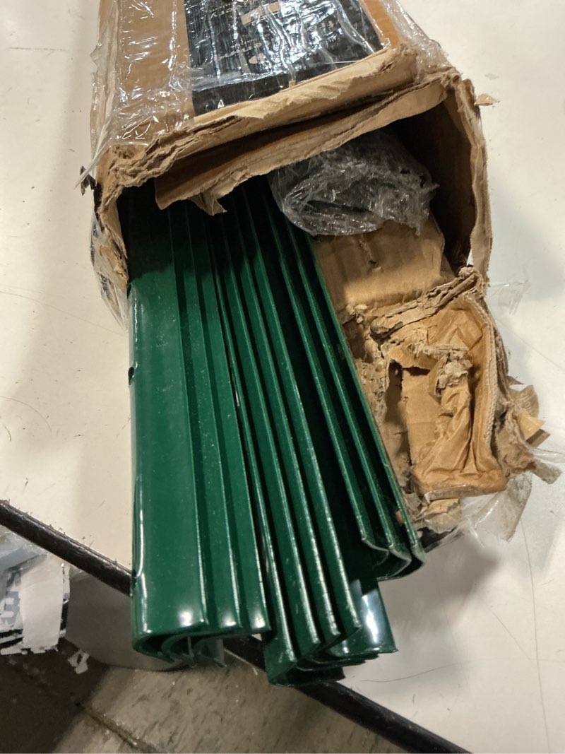 Condition photo showing Good Condition for arifaro metal fence posts 7 feet assemblable,pack of 10,sturdy duty no digging garden u post for wire fencing steel poles for yard, outdoor 7 ft splicable green 10 pcs