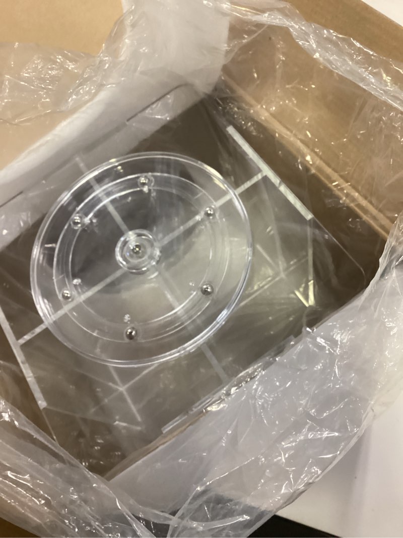 Condition photo showing Good Condition for Cup and Lid Holder, 4 Compartment, Square | Rotating Coffee Cup Dispenser Lid Carousel for Restaurant, Buffet, Coffee Station, Bar, Countertop, Clear Acrylic