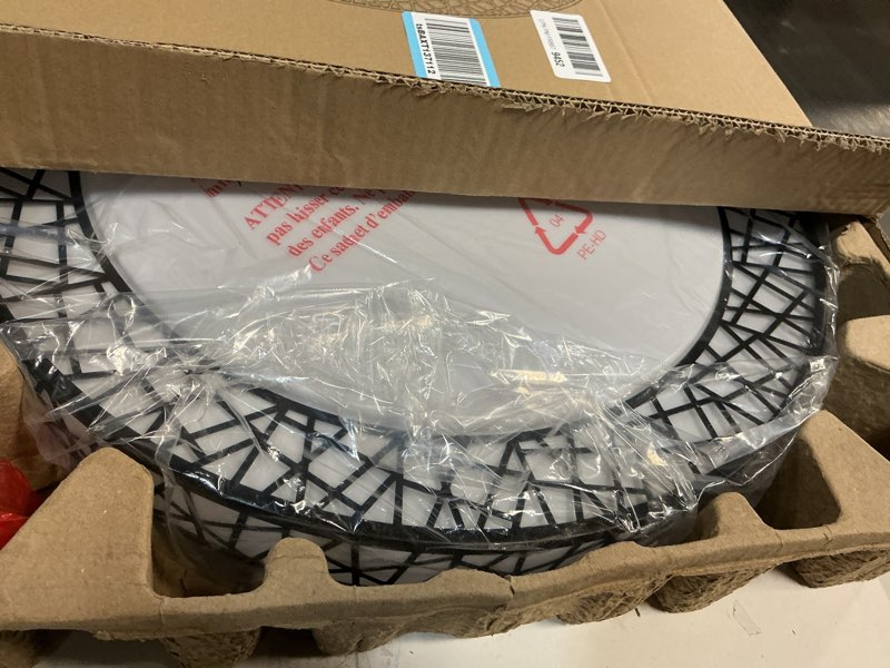 Condition photo showing New/Like New for 20 Inch Flush Mount Ceiling Light, Modern Black LED Ceiling Light Fixture, 42W 4000LM 2700-6500K Adjustable, Dimmable Ceiling Lights for Bedroom, Kitchen, Hallway, Bathroom, ETL Listed 20 inch Black