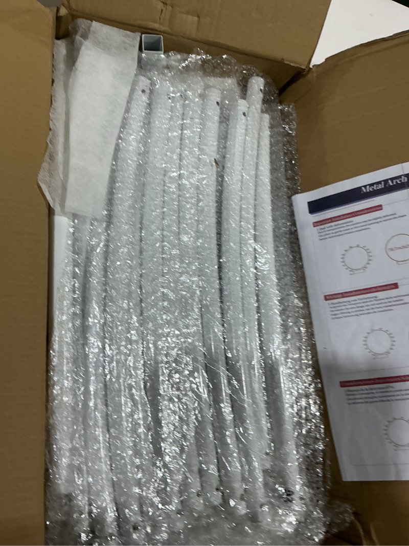 Condition photo showing As Is for Giant Christmas Snow Globe Photo Booth Props Winter Scene Wonderland Backdrop Christmas Snowflake Crystal Ball Photography Background White Glitter Snow Forest Photo Props Decorations