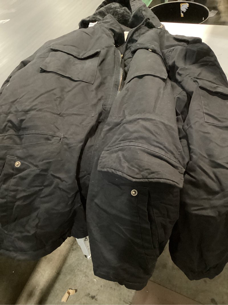 Condition photo showing Good Condition for WenVen Men's Winter Military Casual Jacket with Removable Hood Black 3XL