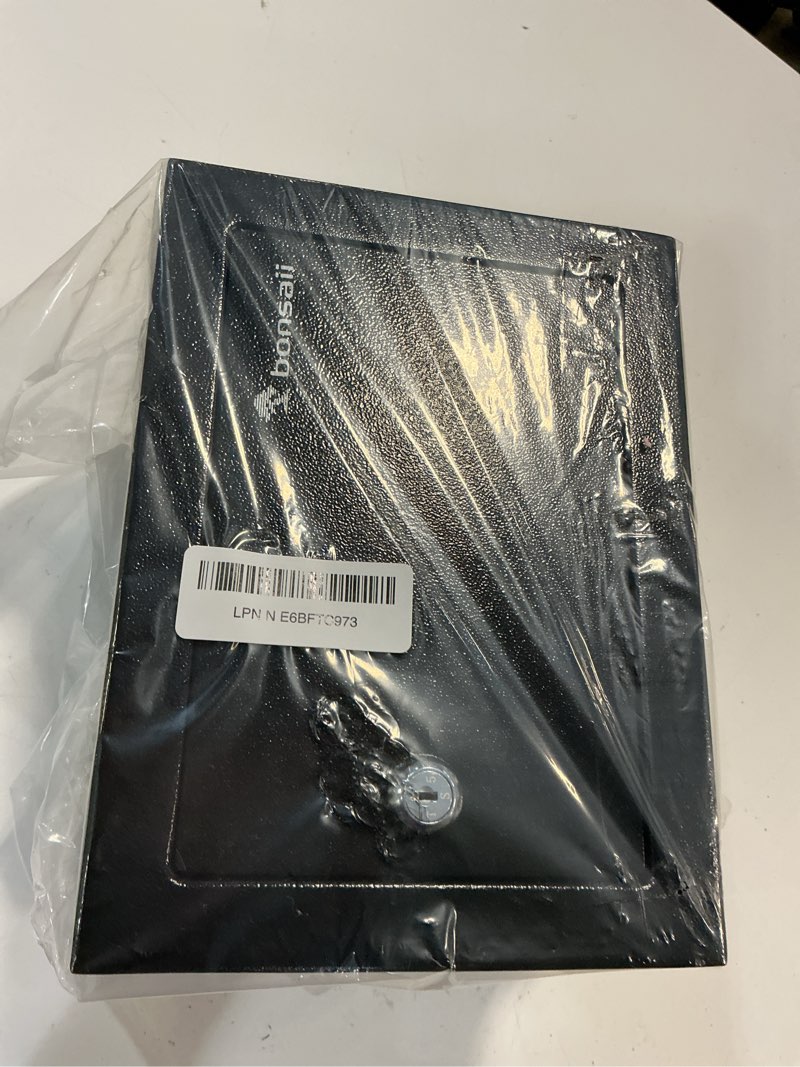 Condition photo showing Good Condition for bonsaii safe box with key lock, steel security lock box, 0.23 cubic feet, 9.06" w x 6.69" d x 6.69" h, small hidden safe for cash jewelry