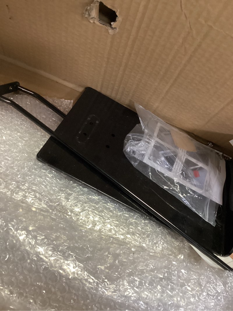 Condition photo showing As Is for DISPLAYSWORKER Adjustable Heavy Duty Pedestal Sign holder floor Stand,sign stand poster stand ,Standing Floor for 11 x 17 inch,Vertical/Horizontal View,Black black aluminum frame 11-x-17-inch