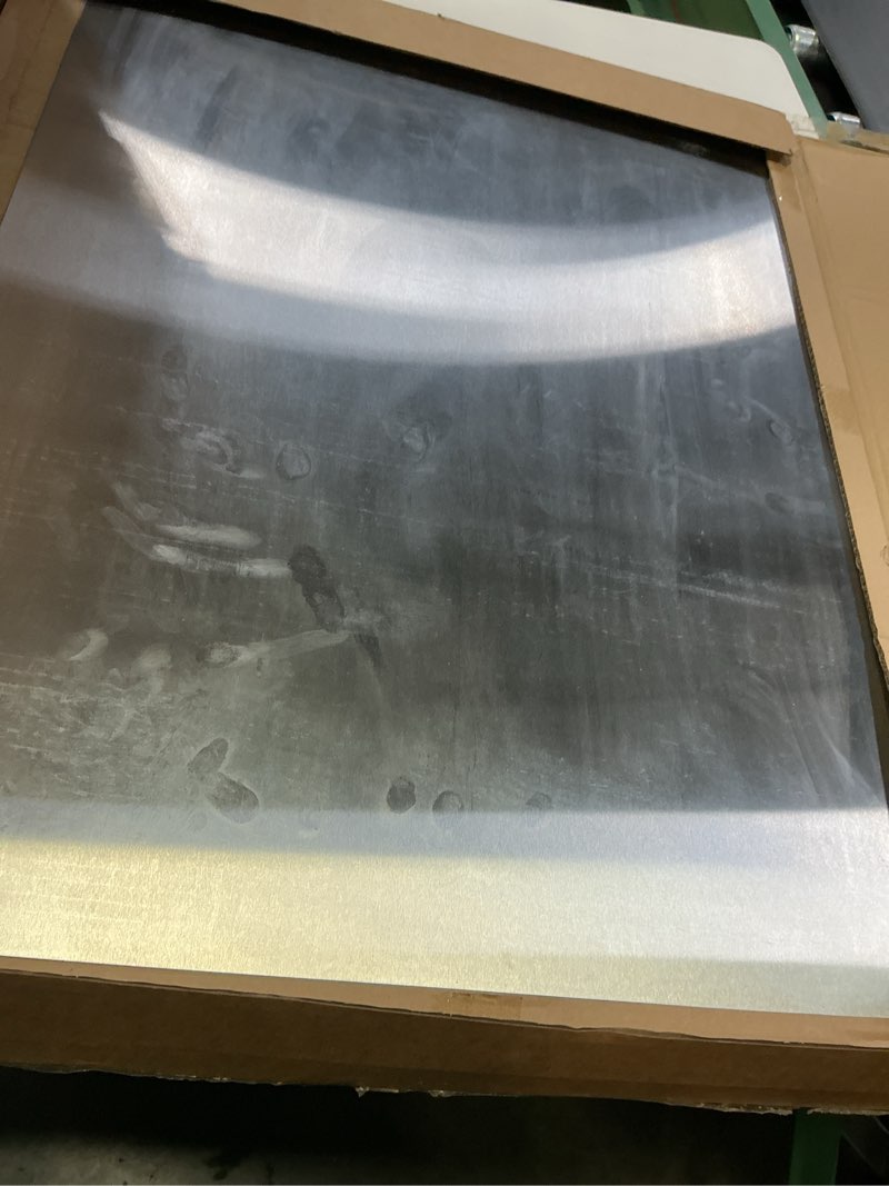 Condition photo showing Good Condition for group - 24" by 30" inch reversible stainless steel stove backsplash range hood wall shield for kitchen, flat with screw holes (1)