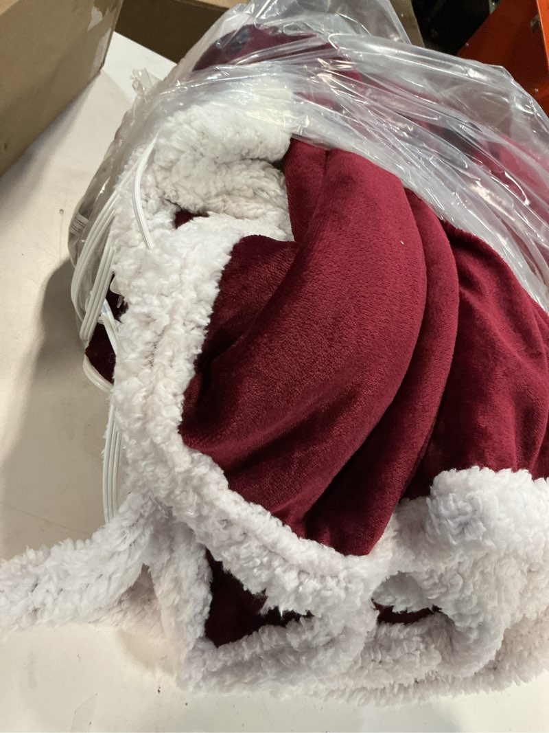 Condition photo showing As Is for LUXIAN Electric Heated Blanket Twin Size 62"x84" - Microplush & Sherpa Fabric Dual-Sided, 9 Heat Settings & 1-10 Hours Auto Off, Cozy Warming Throw for Home, Office, or Bed, Machine Washable?Wine Red C-wine Red 62x84inches-Twin