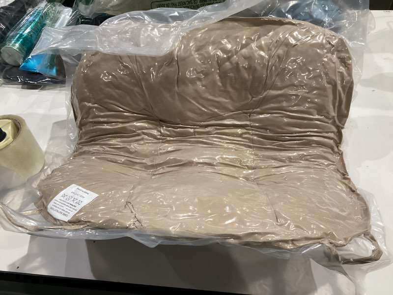 Condition photo showing New/Like New for Outdoor Chair Cushions Set of 2, Patio Chair Cushions with Ties, 17x17+4” Tufted Outdoor Seat Cushions, Waterproof Patio Furniture Cushions, Outdoor Dining Chair Pads, Beige Beige 17*17+4”/2pcs