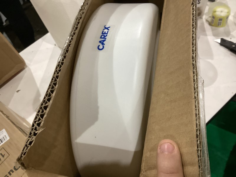 Condition photo showing Good Condition for Carex Toilet Seat Riser, Round Raised Toilet Seat Adds 3.5 inches to Toilet Height, for Assistance Bending or Sitting, 300 Pound Weight Capacity Toilet Riser