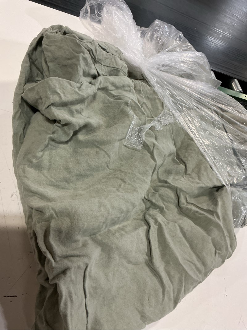 Condition photo showing Good Condition for european linen double flange duvet cover set, full/queen, willowleaf