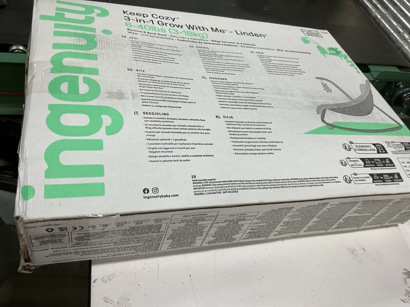 Condition photo showing Good Condition for Ingenuity Keep Cozy 3-in-1 Grow with Me Vibrating Baby Bouncer Seat & Infant to Toddler Rocker, 0-30 Months Up to 40 lbs (Linden)
