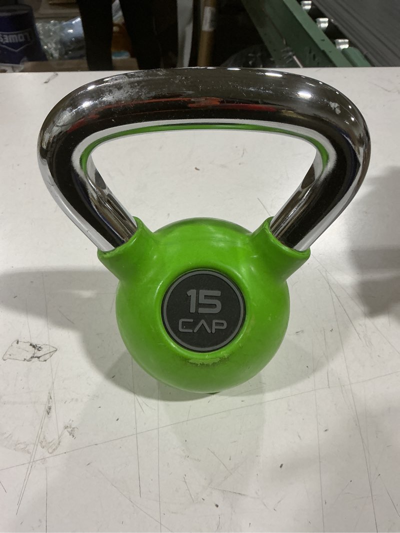 Condition photo showing Good Condition for cap barbell rubber coated kettlebell, 15lb, single