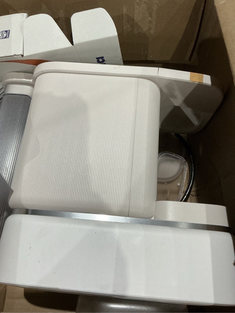 Condition photo showing As Is for philips baristina espresso machine+milk frother bundle. real espresso. compact coffee machine,portafilter, grinder, cafe crema. dairy & non-dairy milk foam?. hot & cold. easy clean. white (bar303/00) espresso machine + milk frother white