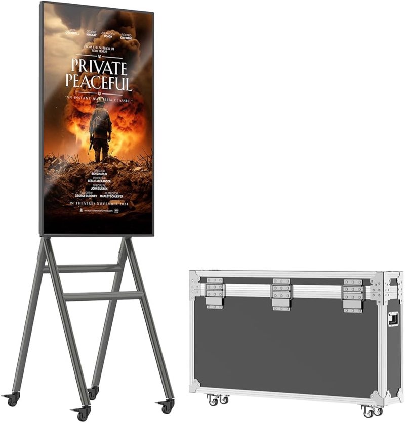 mwe mobile digital signage display 43in,portable uhd touchscreen advertising display kiosk poster ap