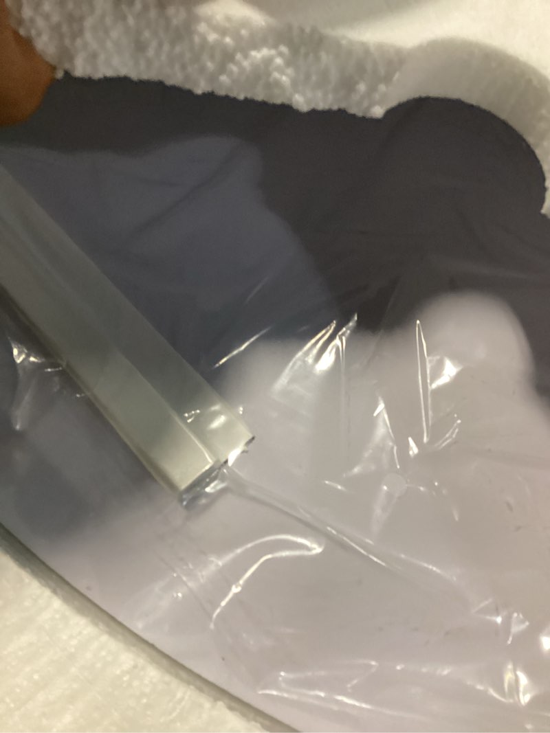 Condition photo showing Good Condition for 20"x28" Oval Bathroom Mirror with Black Metal Frame - Oval Wall Mirror Hanging or Leaning Vertical or Horizontal for Bedroom, Living Room, Entryway 28"L x 20"W Black