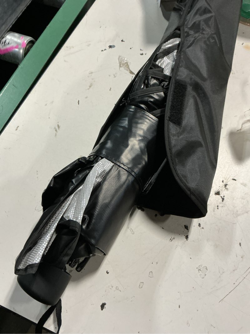 Condition photo showing Good Condition for windshield sun shade for chevr tahoe 2000–2026, foldable umbrella sunshade with 100% uv block, multi-layer heat insulation, reinforced 10-rib frame, keeps car cooler, summer car accessory