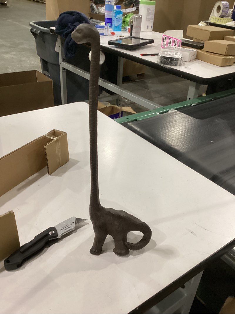 Condition photo showing New/Like New for Dinosaur Cast Iron Paper Towel Holder - Sturdy and Functional - Cute Dinosaur Bathroom Decor - Dino Antique Rustic Décor Home Stand - Toilet Paper Stand by Sheff Store