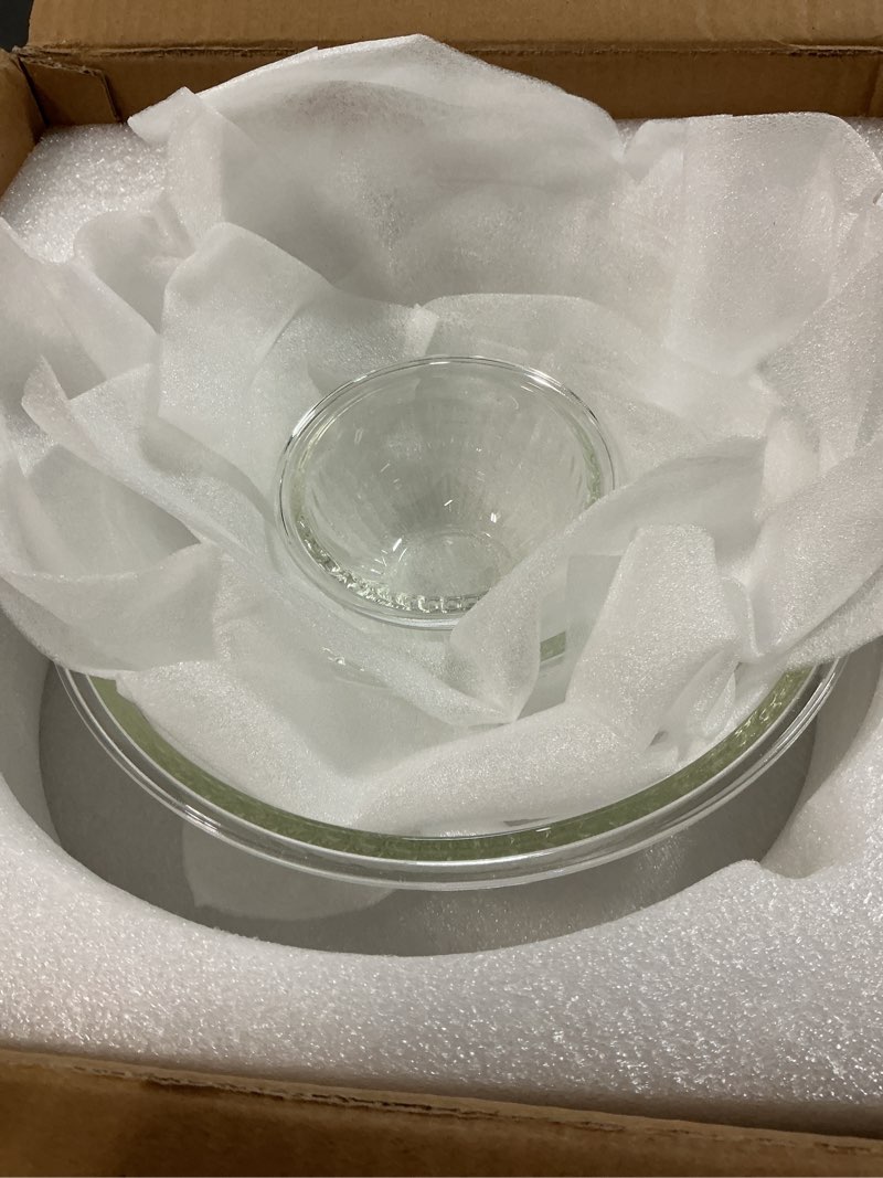 Condition photo showing As Is for 3 pack Glass Mixing Bowls with Lids Sets, 5 Packs Glass Bowls with Lids for Kitchen Baking, Meal Prepping and Salad, Bpa Free and Dishwasher Safe Serving Bowls, 0.2/0.5/1.1/2.1/3.7Qt