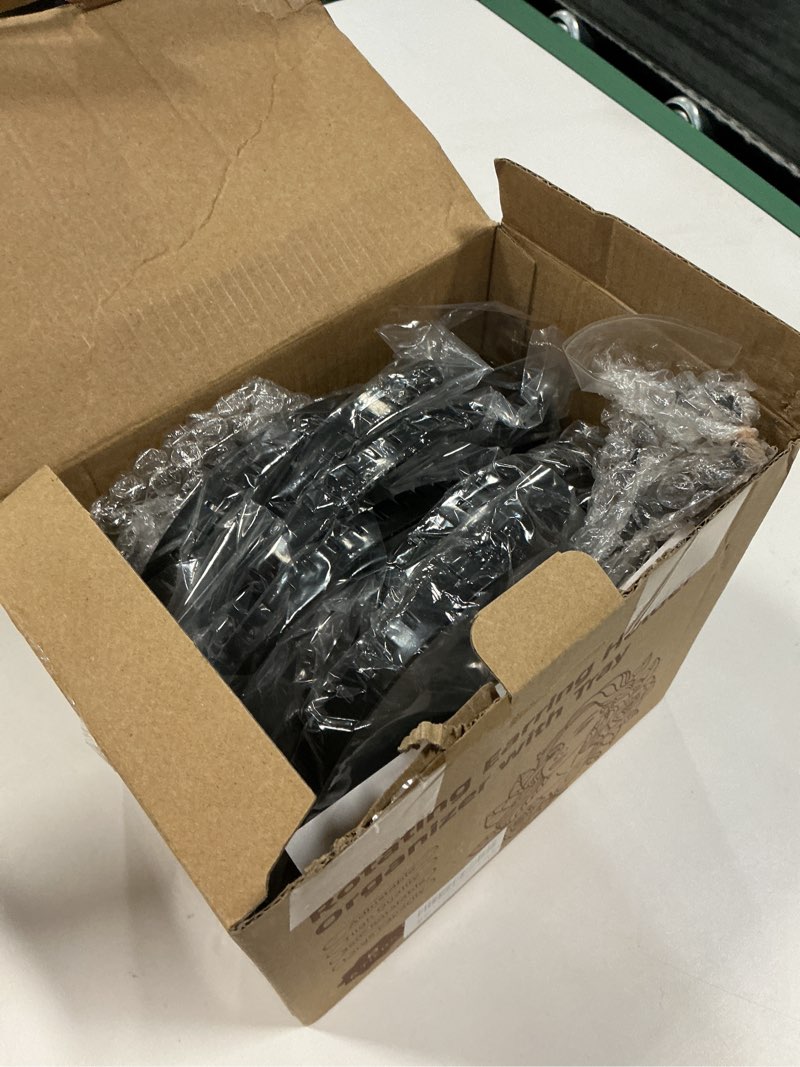 Condition photo showing New/Like New for EsLuker.ly Earring Holder Organizer Rotating Stud Display Tree Rack with 342 U-Slots for Women Girls, Large Adjustable 6 Tier Plastic Storage Stand with Metal Tray for Pierced Hoop Post Earring, Black