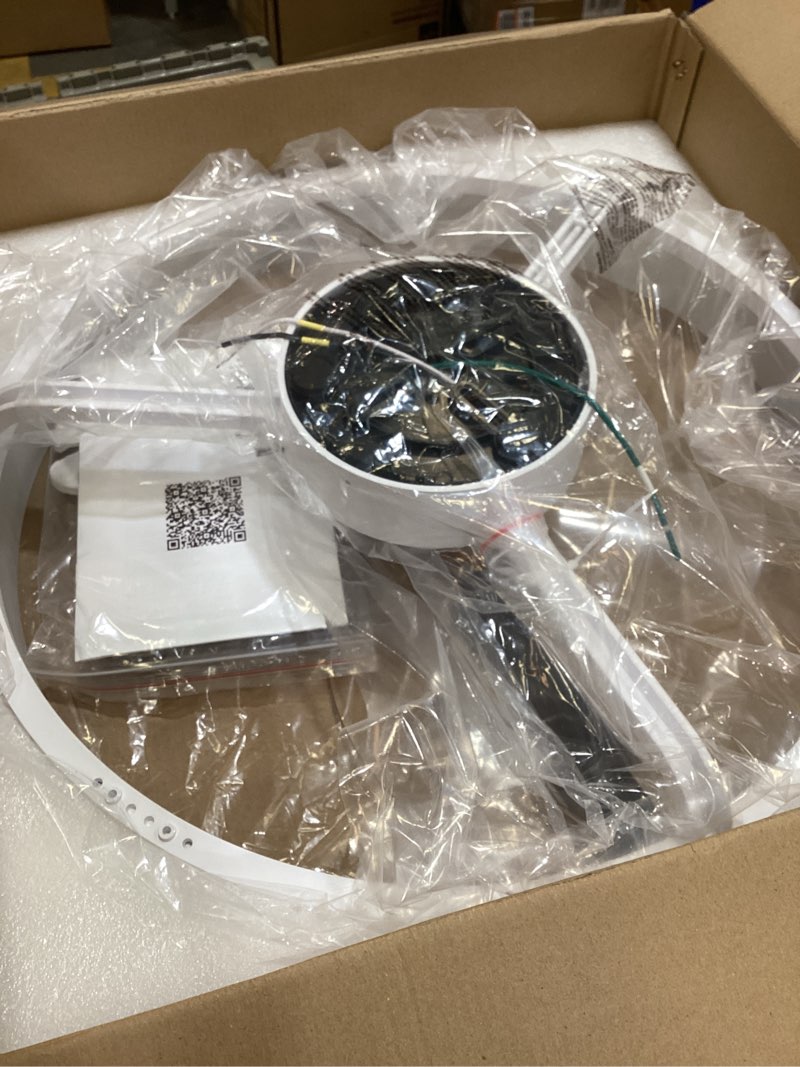 Condition photo showing Good Condition for dllt modern ceiling fans with lights: 20" flush mount low profile ceiling fan with app remote control - white led bladeless fandelier dimmable quiet dc motor for bedroom living room white 20 inch