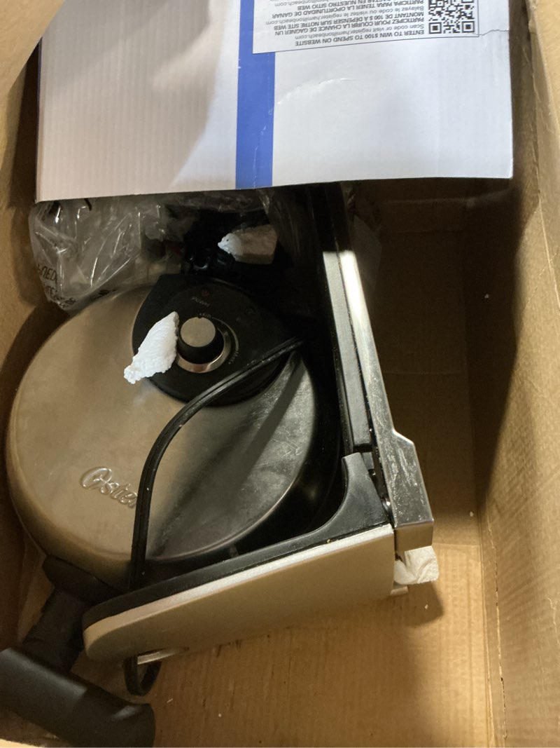 Condition photo showing As Is for Hamilton Beach Belgian Waffle Maker with Removable PFAS-Free Durathon Nonstick Coated Plates, Easy Flip, Ceramic Grids, Black (26031) Black Single Flip, Ceramic Grids