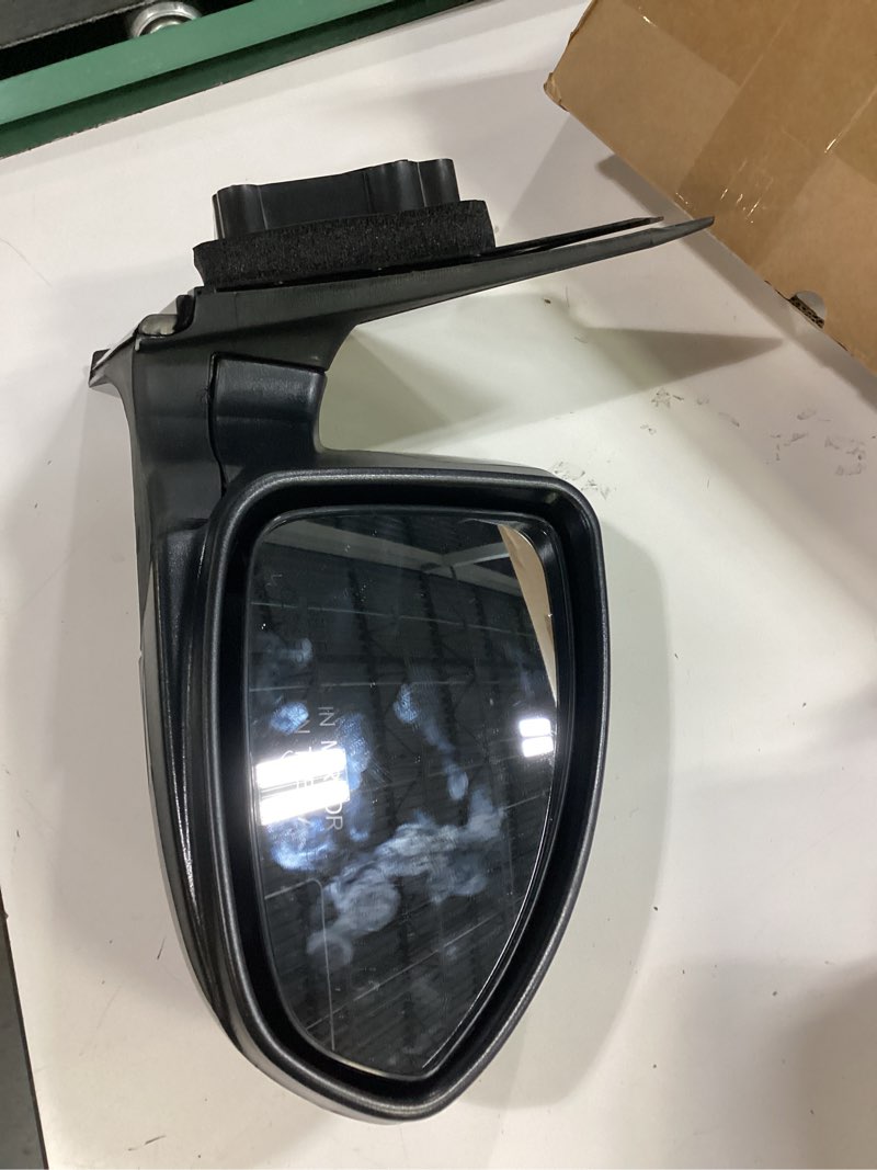 Condition photo showing As Is for left driver side mirror compatible with chevrolet chevy cruze sedan/hatchback 2011-2015 power glass manual folding without heated without turn signal replace gm1320420 3 pins (red) red left driver side