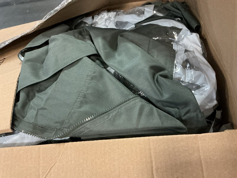 Condition photo showing As Is for 10'x12' Gazebo Curtains Outdoor Waterproof with PVC Windows, 4-Panel Sidewalls Universal Replacement Privacy Curtain, Outdoor Gazebo Curtains for Patio, Backyard Gray 44‘Wx7'H