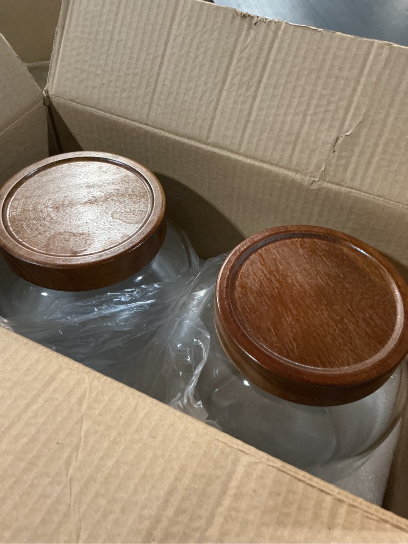 Condition photo showing Good Condition for keywing 1 gallon large glass jars with airtight lid, 2pcs glass food storage containers with lids, f