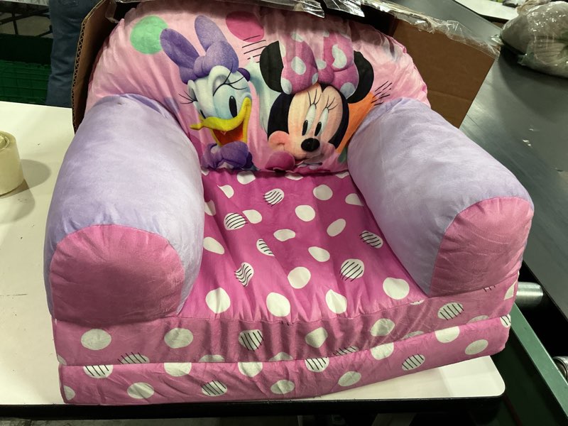 Condition photo showing As Is for delta children - minnie mouse cozee buddy flip-out kids chair, pink