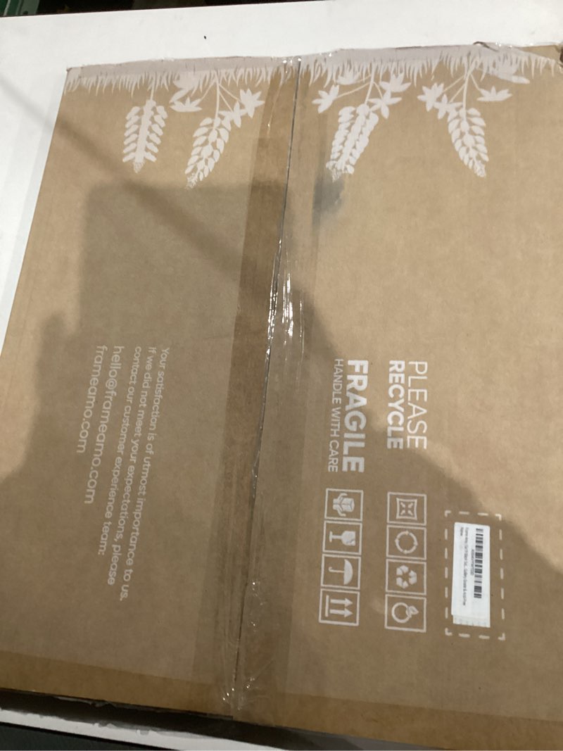 Condition photo showing New/Like New for Frame Amo 15x19 Black Solid Wood Poster Frame, White Mat for 11x14 Image, Tempered Glass Front, 1.5 inch Wide, 1 inch Thick, High-End, Heavy-Duty, Gallery Grade & Acid-Free Black 15x19