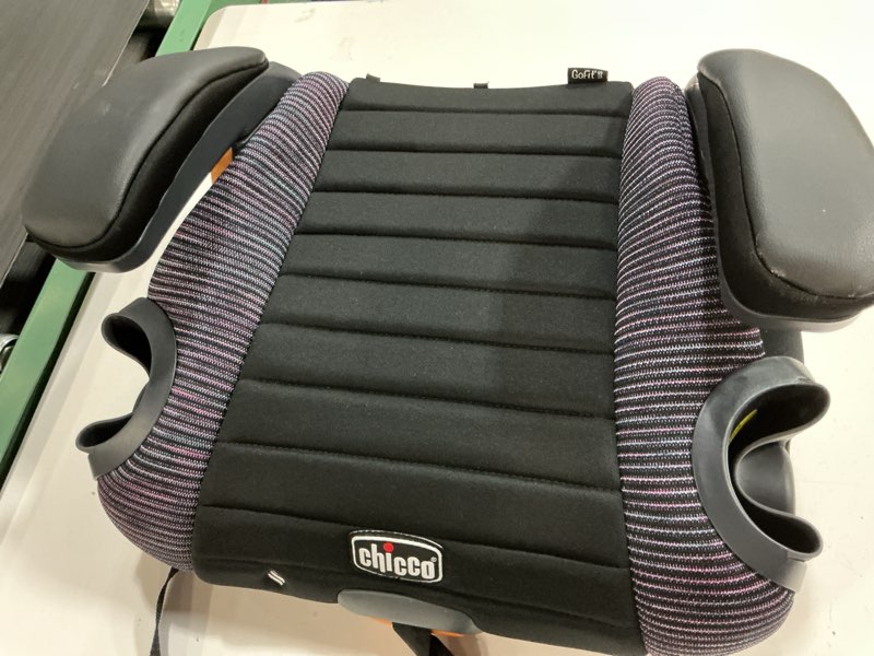 Condition photo showing Good Condition for chicco gofit cleartex plus backless booster car seat, latch attachment, quick-release latch removal, portable car booster seat for children at least 4 years old and 40-110 lbs | confetti/black gofit cleartex plus confetti/black