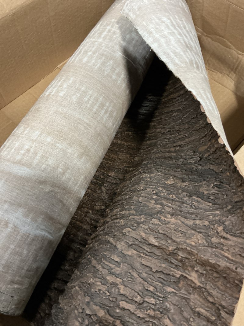 Condition photo showing Good Condition for artificial tree bark, 19.69x39.37 inch fake bark for pillars pipes decor, cuttable simulation tree bark for columns, walls, floors, tree decoration