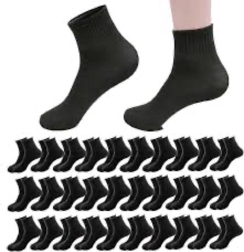RICHBULL 200/365 Pairs Bulk Socks - Men & Women's Thin Socks (Black, 200 Pairs)