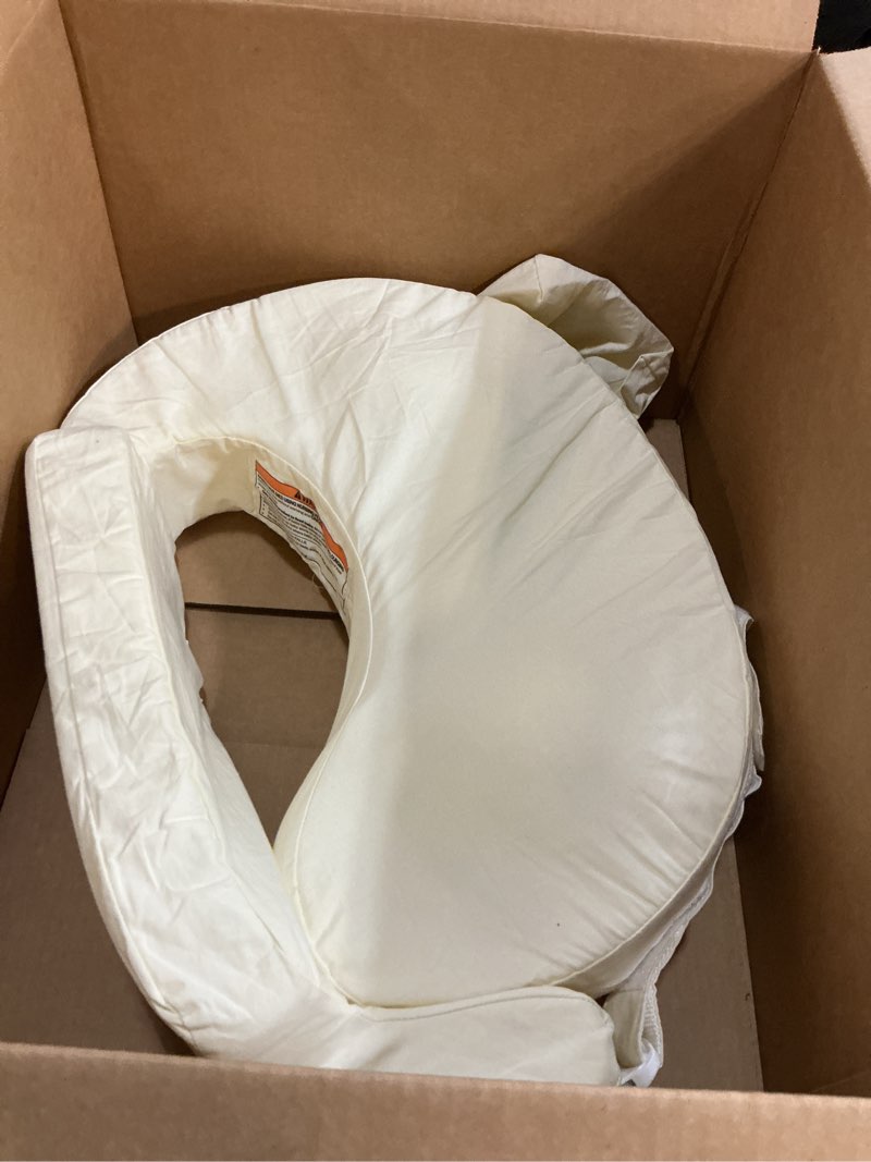 Condition photo showing Good Condition for My Brest Friend Deluxe Organic Nursing Pillow 100% Organic Cotton Slipcover Ergonomic Breastfeeding Pillows Supports Both Mom and Baby Breastfeeding Essentials Handy Side Pocket Cream Organic Cream