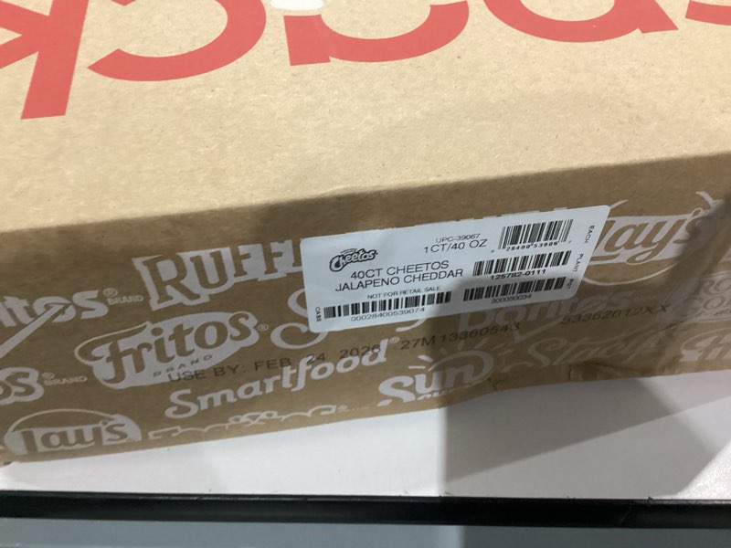 Condition photo showing New/Like New for (Best by Feb 24 2026)Cheetos Cheese Flavored Snacks, Cheddar Jalapeno Crunchy, 1 Ounce (Pack of 40) Cheddar Jalapeno Crunchy 40 Count (Pack of 1)