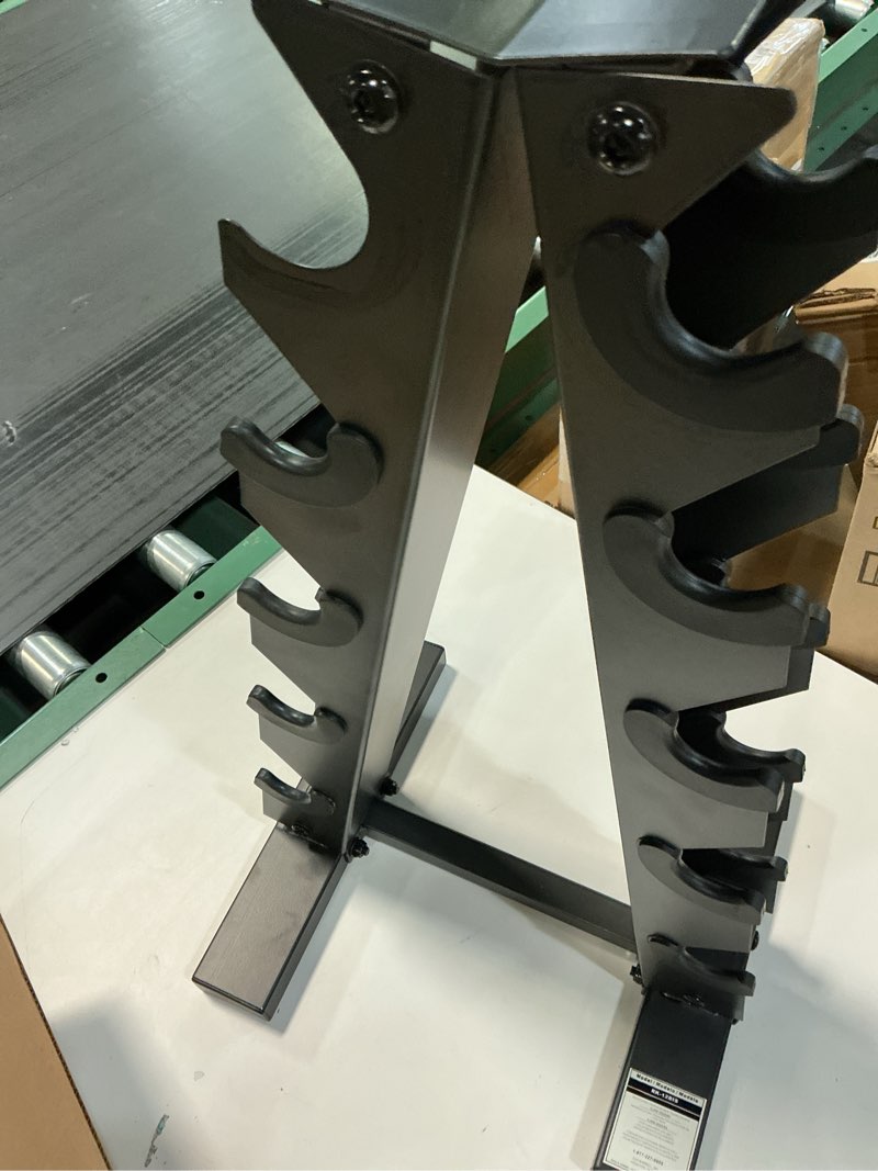 Condition photo showing Good Condition for Dumbbell Racks Dumbbell Set with Rack, Home Utility Rack for Dumbbells, Multilevel Weight Storage Organizer, Indoor Movable Hex Dumbbell, Load Bearing 100 KG (Color : Black Rack, Size : 12KG)