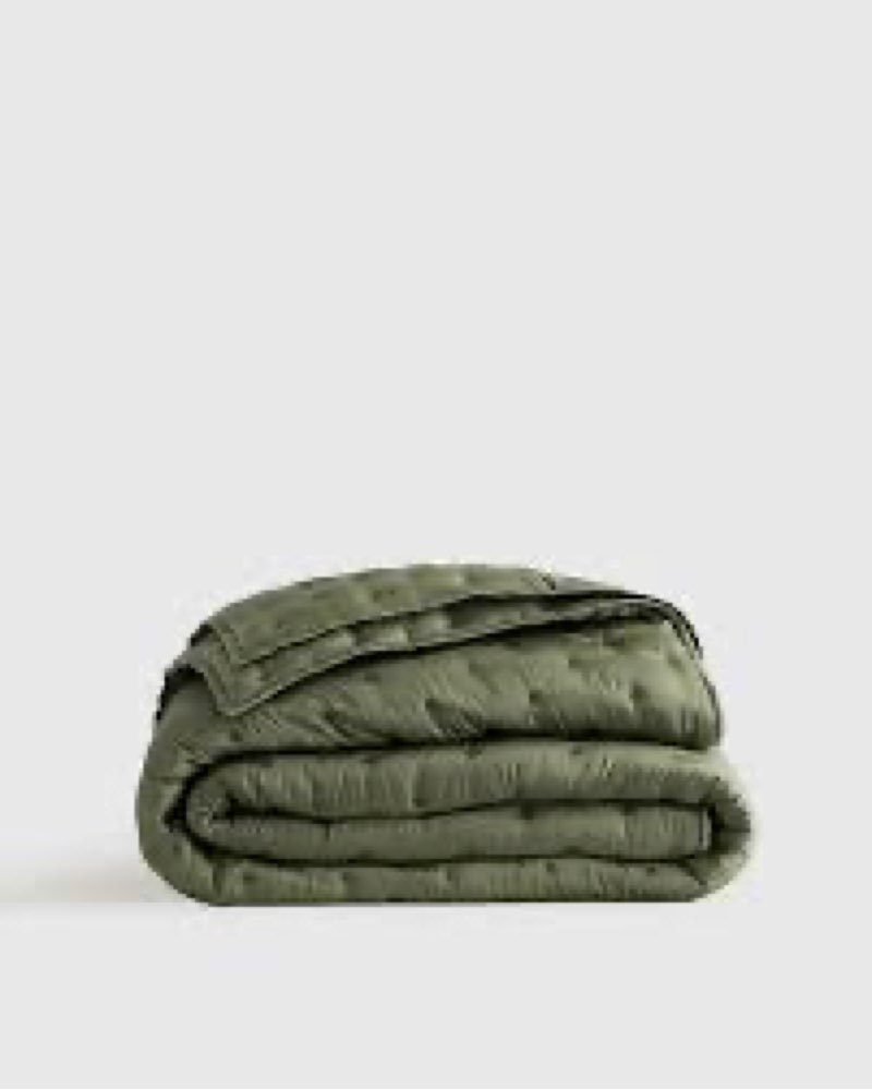 QUINCE  Twin Bamboo Dream Quilt Olive 