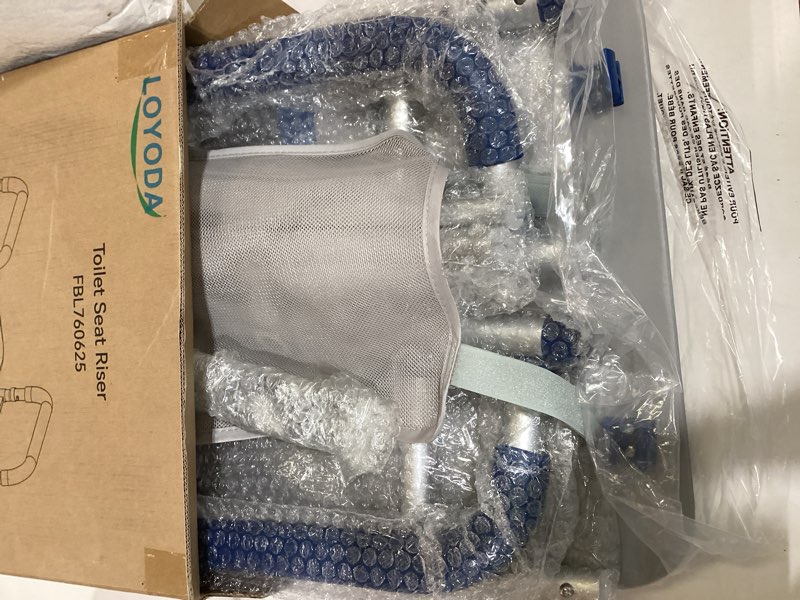 Condition photo showing Good Condition for toilet seat risers for seniors, removable padded raised toilet seat with handles, easy to clean adjustable height toilet riser, handicap elevated seat 400lb, fits any toilet