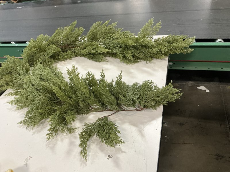 Condition photo showing As Is for 6FT Pine Christmas Garland, Artificail Greengery Garland Indoor Outdoor Garden Gate Home Decoration for Winter Holiday New Year Decor