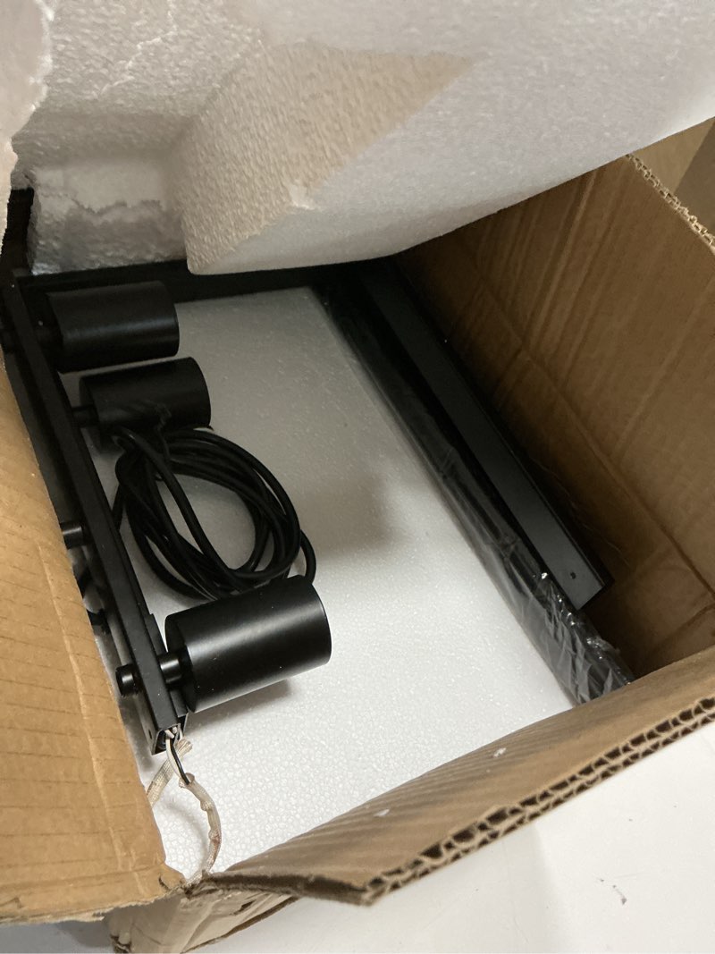 Condition photo showing As Is for 3-Light Island Lights for Kitchen, Rectangular Black Metal Kitchen Island Chandelier 23.6" Adjustable Rustic Modern Dining Room Light Fixtures Over Table, Chandeliers for Dining Room 3-Lights Black