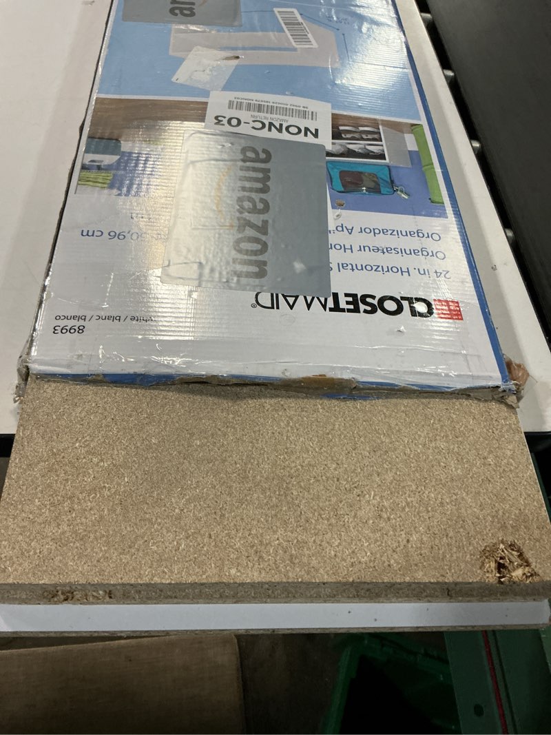 Condition photo showing As Is for ClosetMaid #8993 Stackable 24in. Wide Horizontal Organizer, White White 24 inch