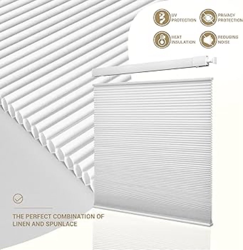 boolegon no drill cellular shades for indoor windows,noise reducing & thermal insulating honeycomb b