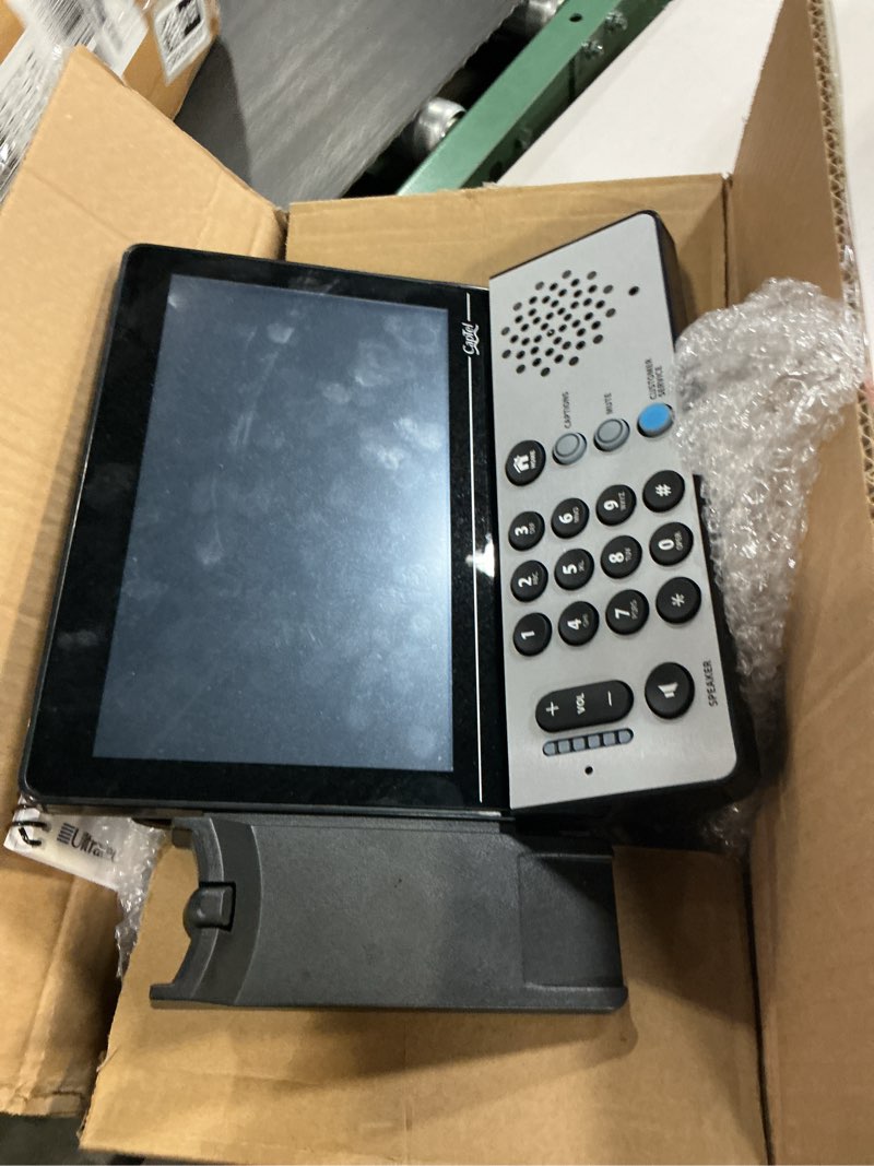 Condition photo showing As Is for hamilton captel 2400ispnbt captioned telephone, hearing impaired phones, volume control with up to 40db amplification gain, large touch screen display, wi-fi capable, answering machine & speakerphone