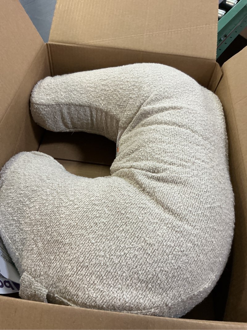 Condition photo showing Good Condition for boppy nursing pillow - ergonomic bottle & breastfeeding pillow with high, firm, large area, water-repellent cushion with washable cover; baby safety alliance verified - oatmeal boucle new nursing pillow luxe - oatmeal boucle