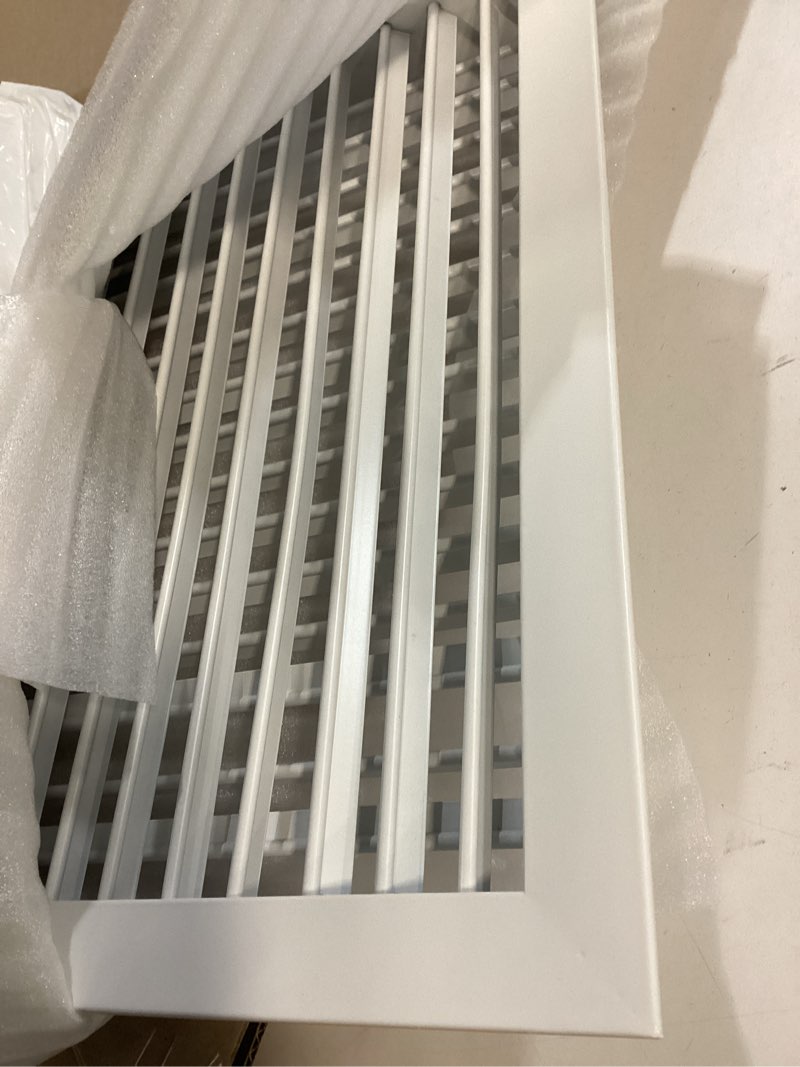 Condition photo showing Good Condition for PATIKIL 16" x 16" Adjustable Air Supply Diffuser, Aluminum Double Deflection HVAC Vent Cover Air Vent Register for Sidewall Wall Ceiling Floor HVAC System, White 16 x 16 Inch
