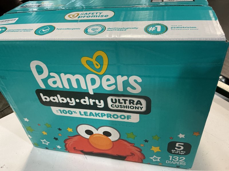 Condition photo showing New/Like New for pampers diapers - baby dry - size 5, 132 count, absorbent disposable infant diaper (packaging may vary) size 5 132