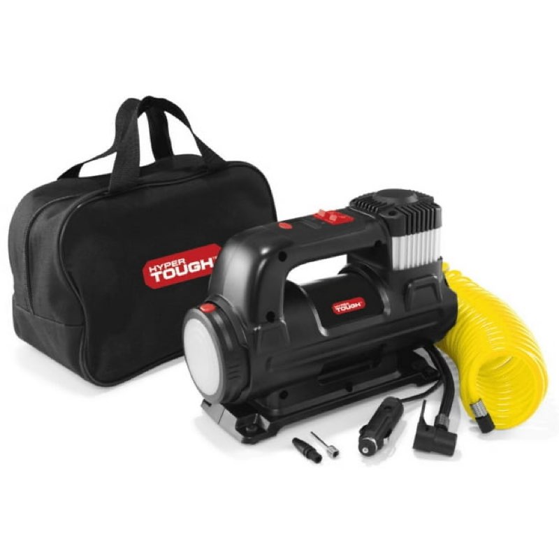 hyper tough dc 12v heavy duty direct drive digital tire inflator with detachable led light